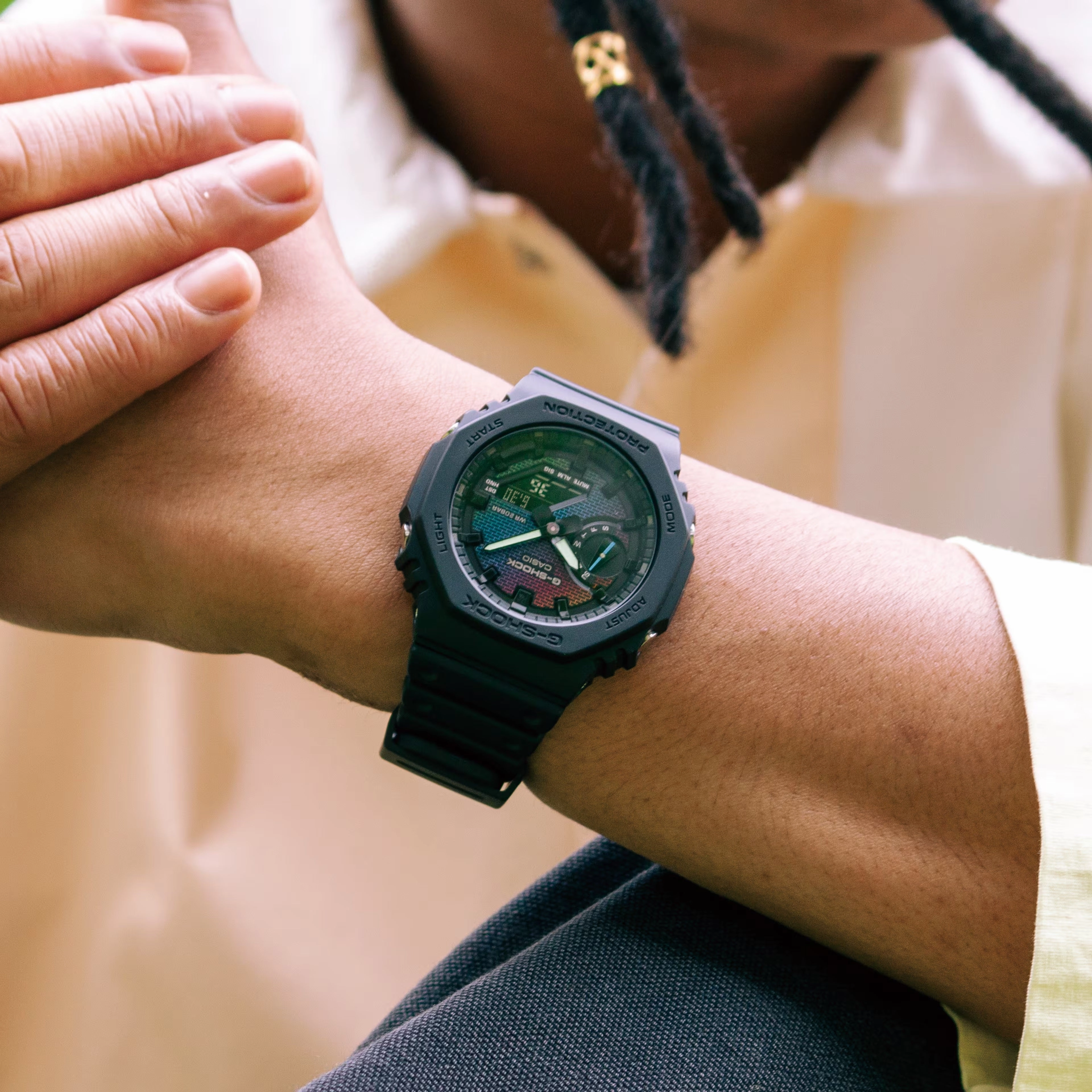 Casio G-SHOCK Ana/Digi RAINBOW BRICK Mens Watch GA2100RW-1A