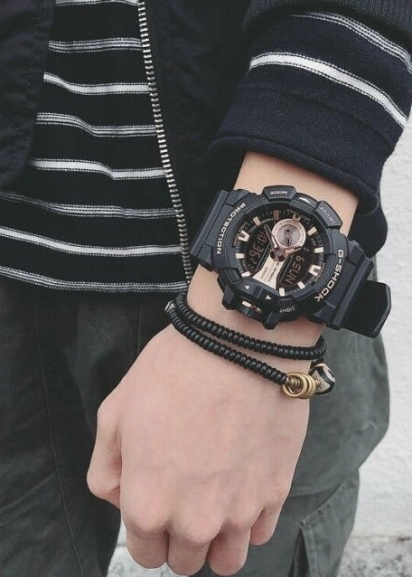 CASIO G-SHOCK ANALOGUE / DIGITAL ROTARY SWITCH ROSE GOLD GA400GB-1A4