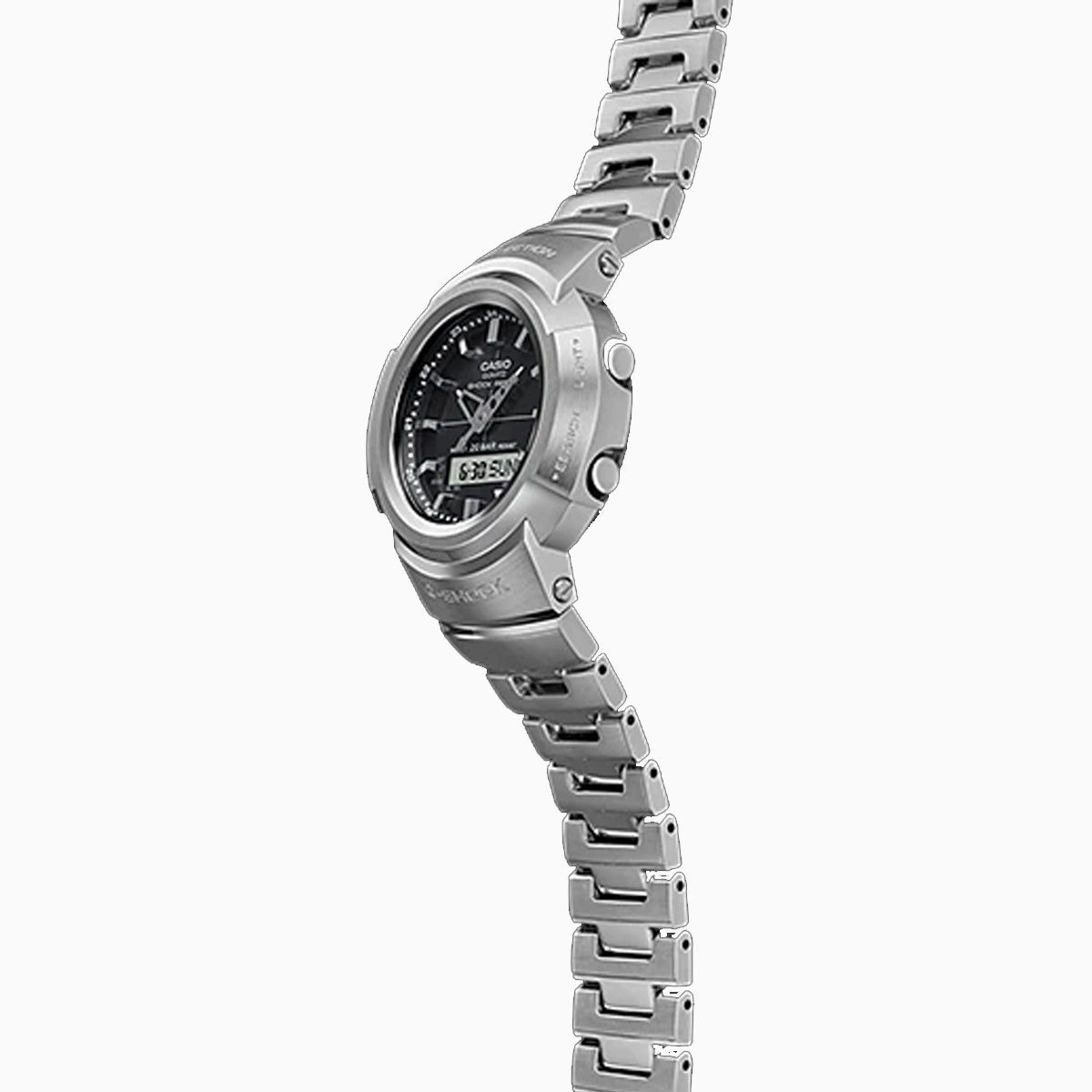 Casio G-shock AWM-500D-1A Solar Digital Analog Stainless Steel Strap Watch For Men