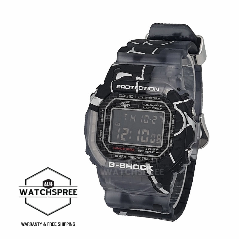 Casio G-Shock DW-5000 Lineup Street Spirit Series Original Graffiti Art Translucent Grey Resin Band Watch DW5000SS-1D DW-5000SS-1D DW-5000SS-1