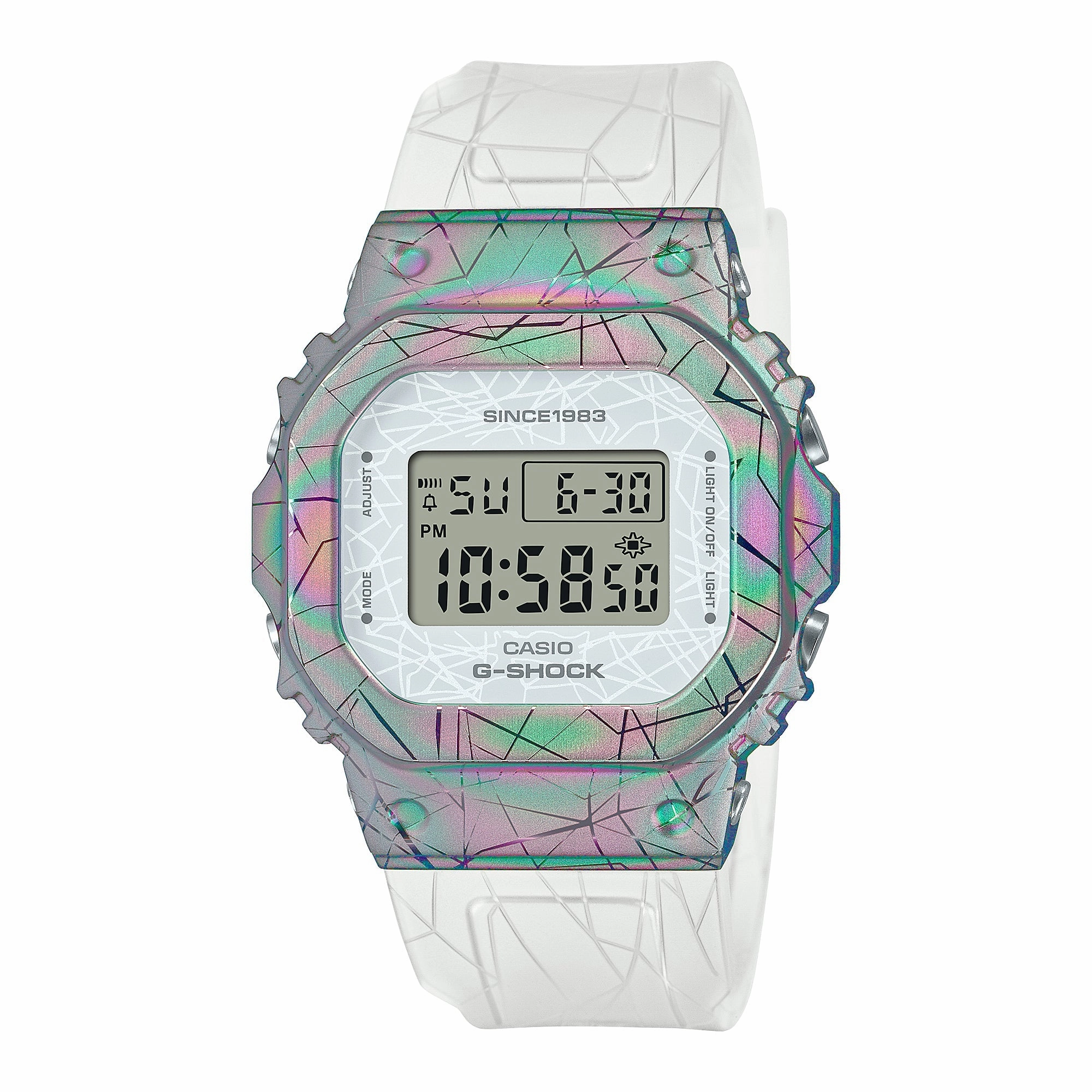 Casio G-Shock for Ladies' 40th Anniversary Adventurer's Stone Limited Edition White Translucent Hot Stamped Resin Band Watch GMS5640GEM-7D GM-S5640GEM-7D GM-S5640GEM-7