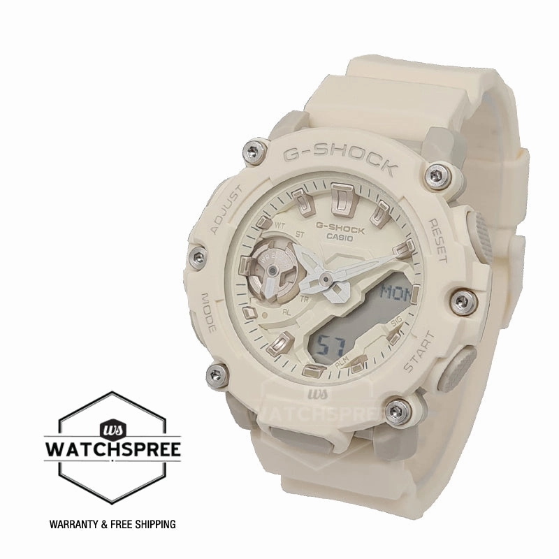 Casio G-Shock for Ladies' Carbon Core Guard Structure Off-White Resin Band Watch GMAS2200-7A GMA-S2200-7A