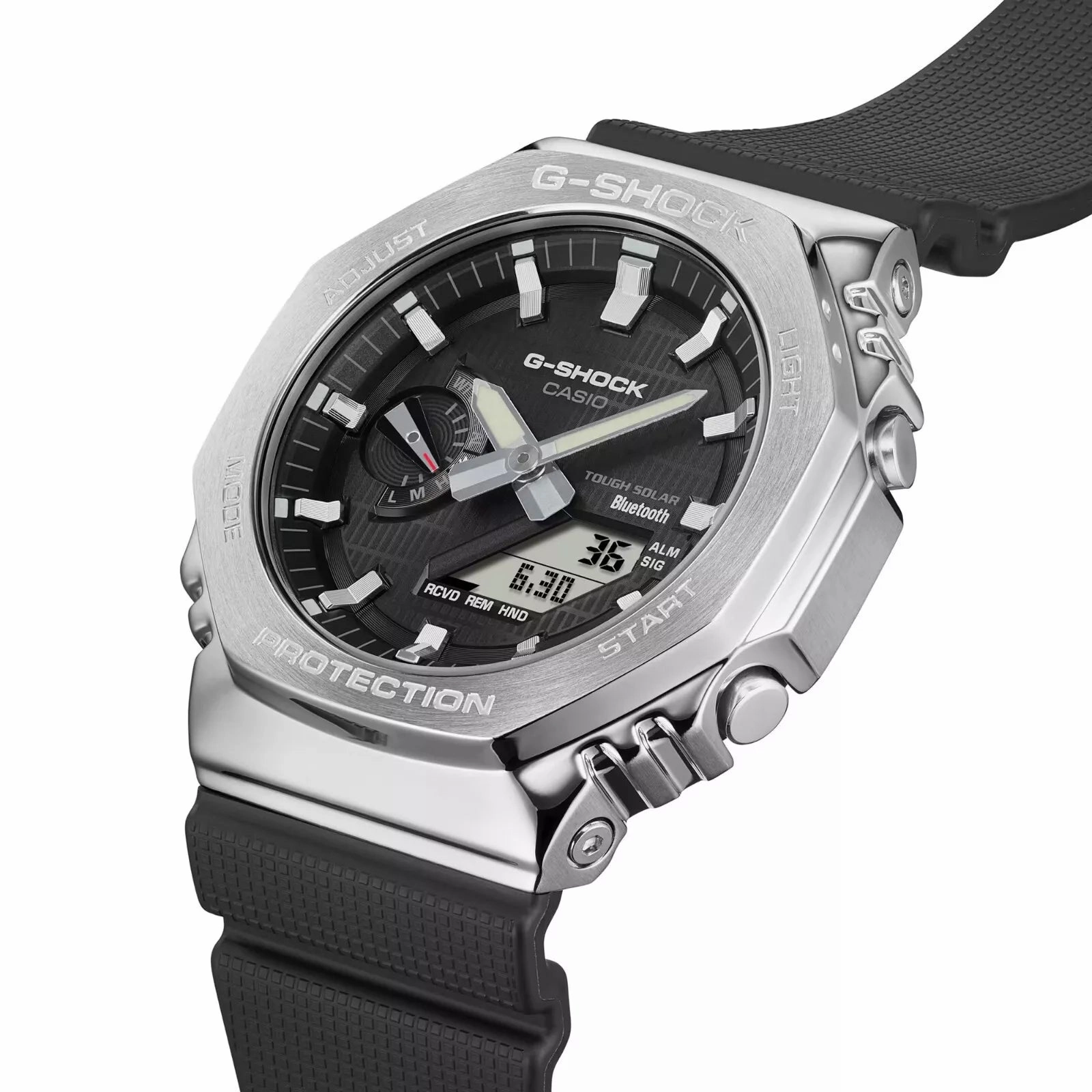 Casio G-Shock G-STEEL BLACK World Time Bluetooth Solar Mens Watch GBM2100-1A