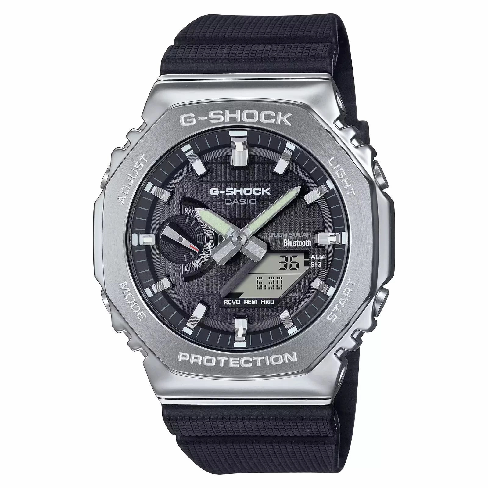 Casio G-Shock G-STEEL BLACK World Time Bluetooth Solar Mens Watch GBM2100-1A