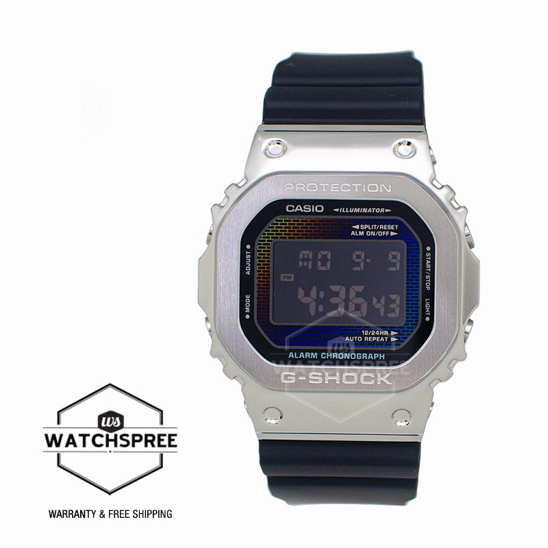 Casio G-Shock G-Steel GM-5600 Lineup Rainbow Brick Wall Series Bio-Based Black Resin Band Watch GM5600RW-1D GM-5600RW-1D GM-5600RW-1