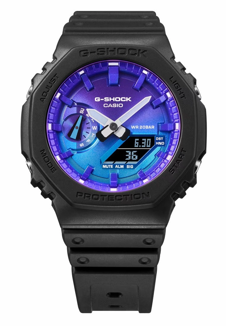 Casio G-shock GA-2100FL-1A Digital Analog Rubber Strap Watch for Men