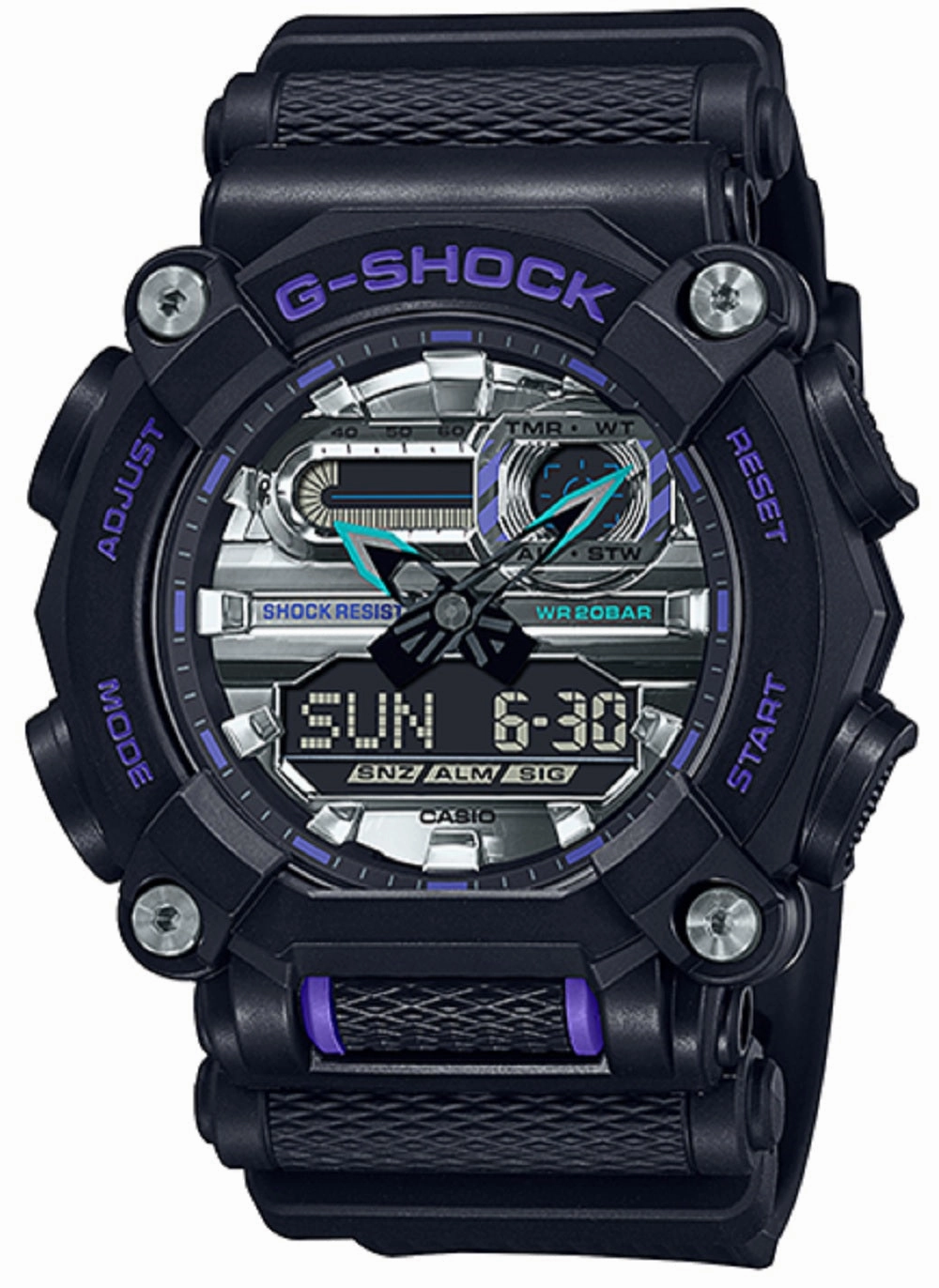 Casio G-shock GA-900AS-1ADR Digital Analog Rubber Strap Watch For Men