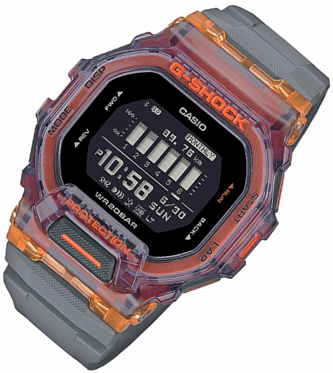 Casio G-shock GBD-200SM-1A5 Bluetooth Digital Rubber Strap Watch For Men