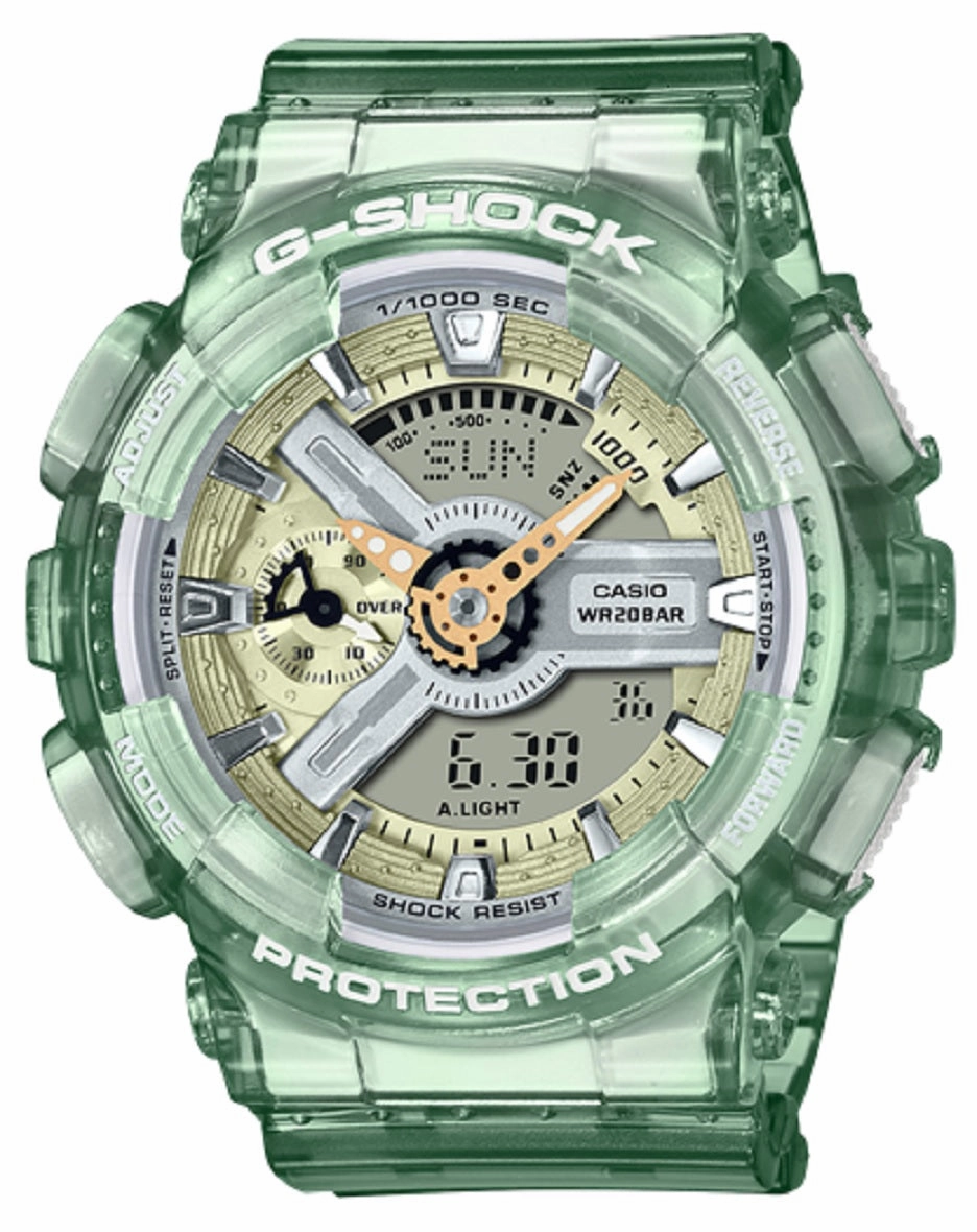Casio G-shock GMA-S110GS-3A Digital Analog Rubber Strap Watch