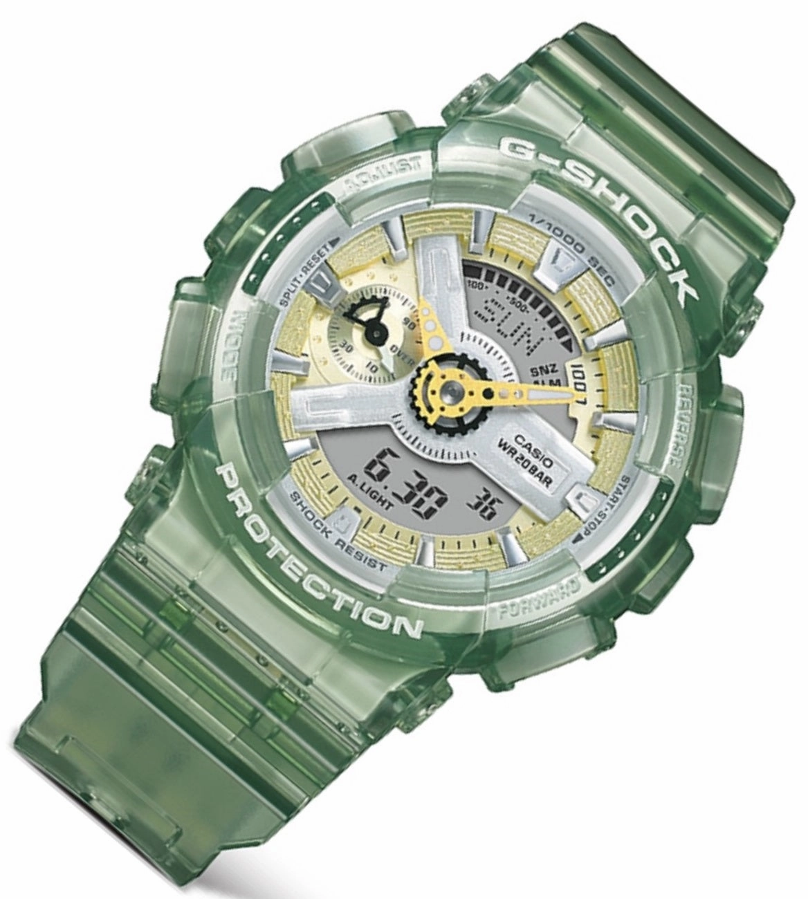 Casio G-shock GMA-S110GS-3A Digital Analog Rubber Strap Watch