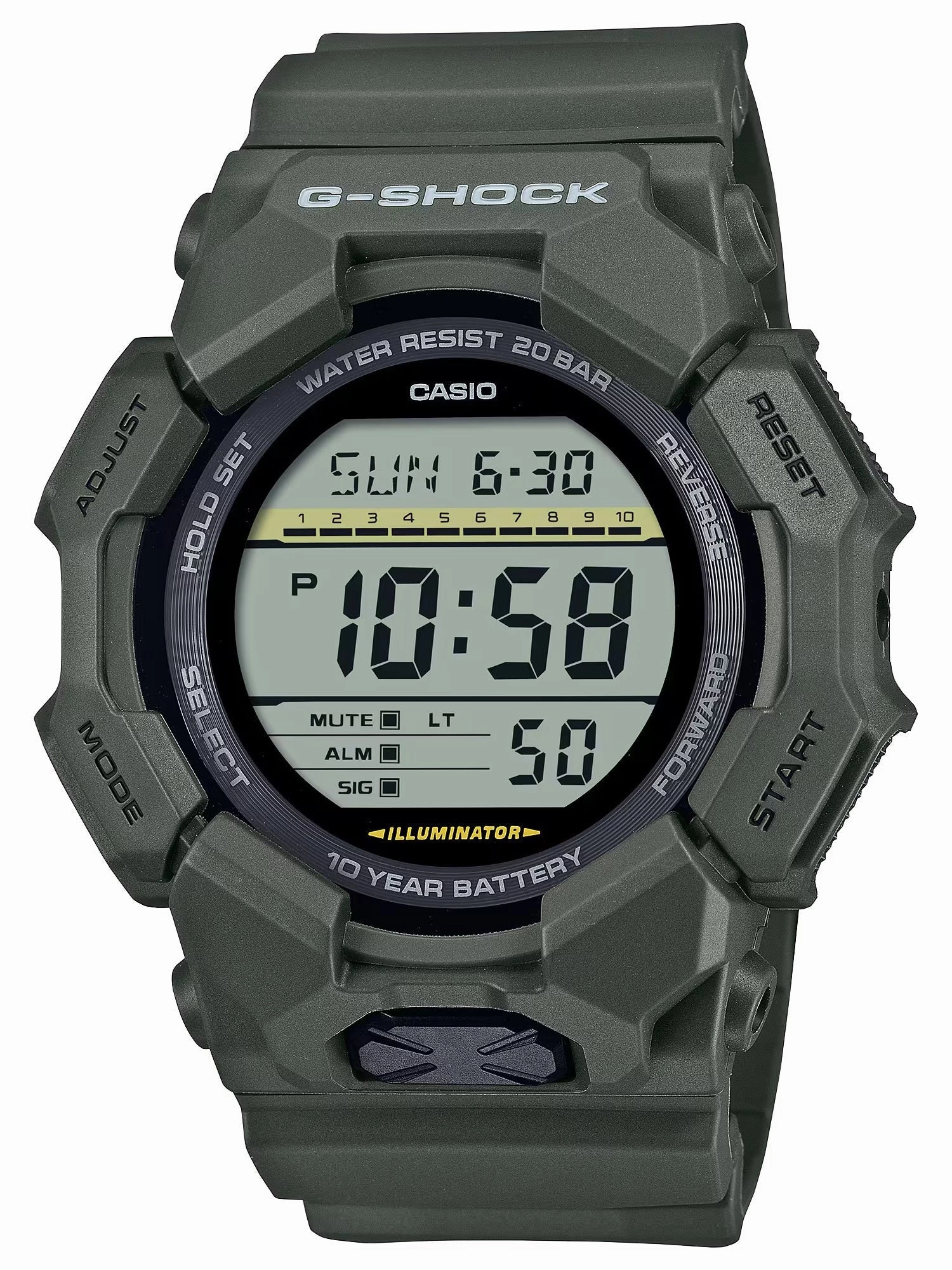 Casio G-SHOCK High-Brightness LED Large Digital Green Watch GD010-3