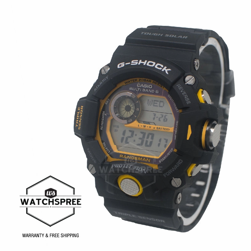 Casio G-Shock Master of G Rangeman Triple Sensor Tough Solar Black Resin Band Watch GW9400Y-1D GW-9400Y-1D GW-9400Y-1