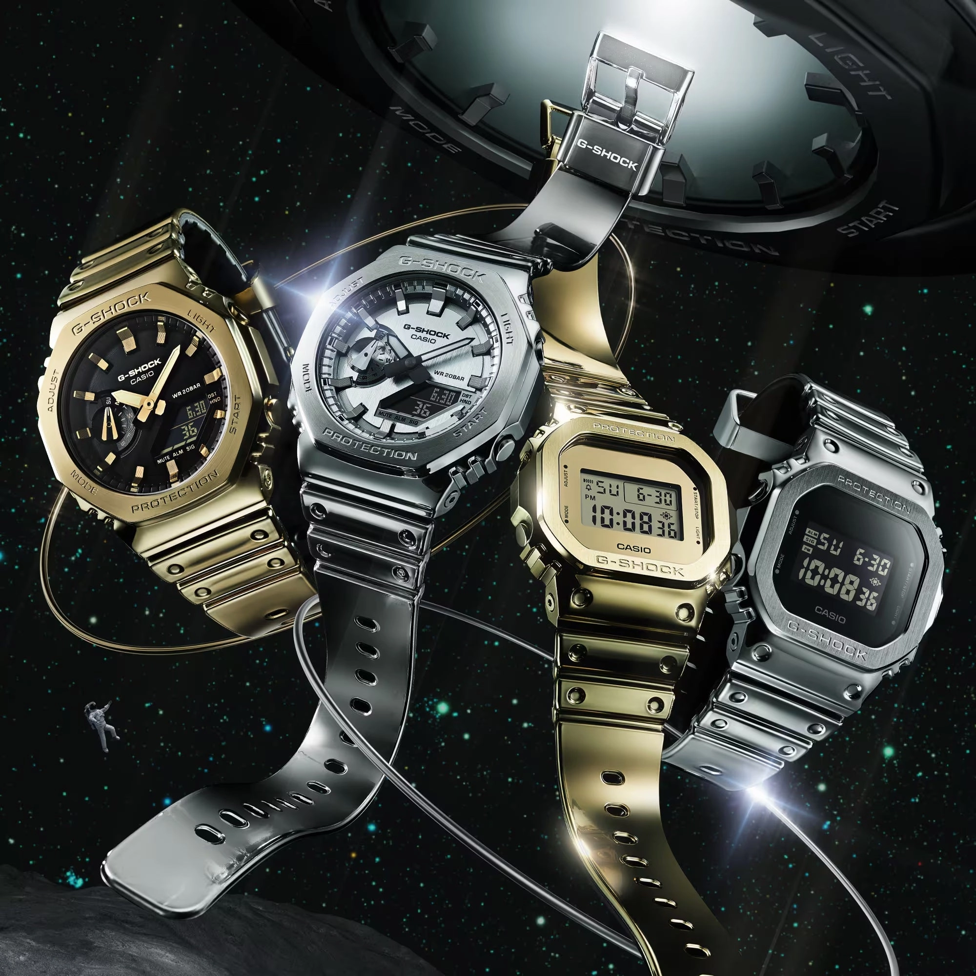 Casio G-Shock Metal-Clad Octagonal Mens Gold Watch GM2100YMG-9A