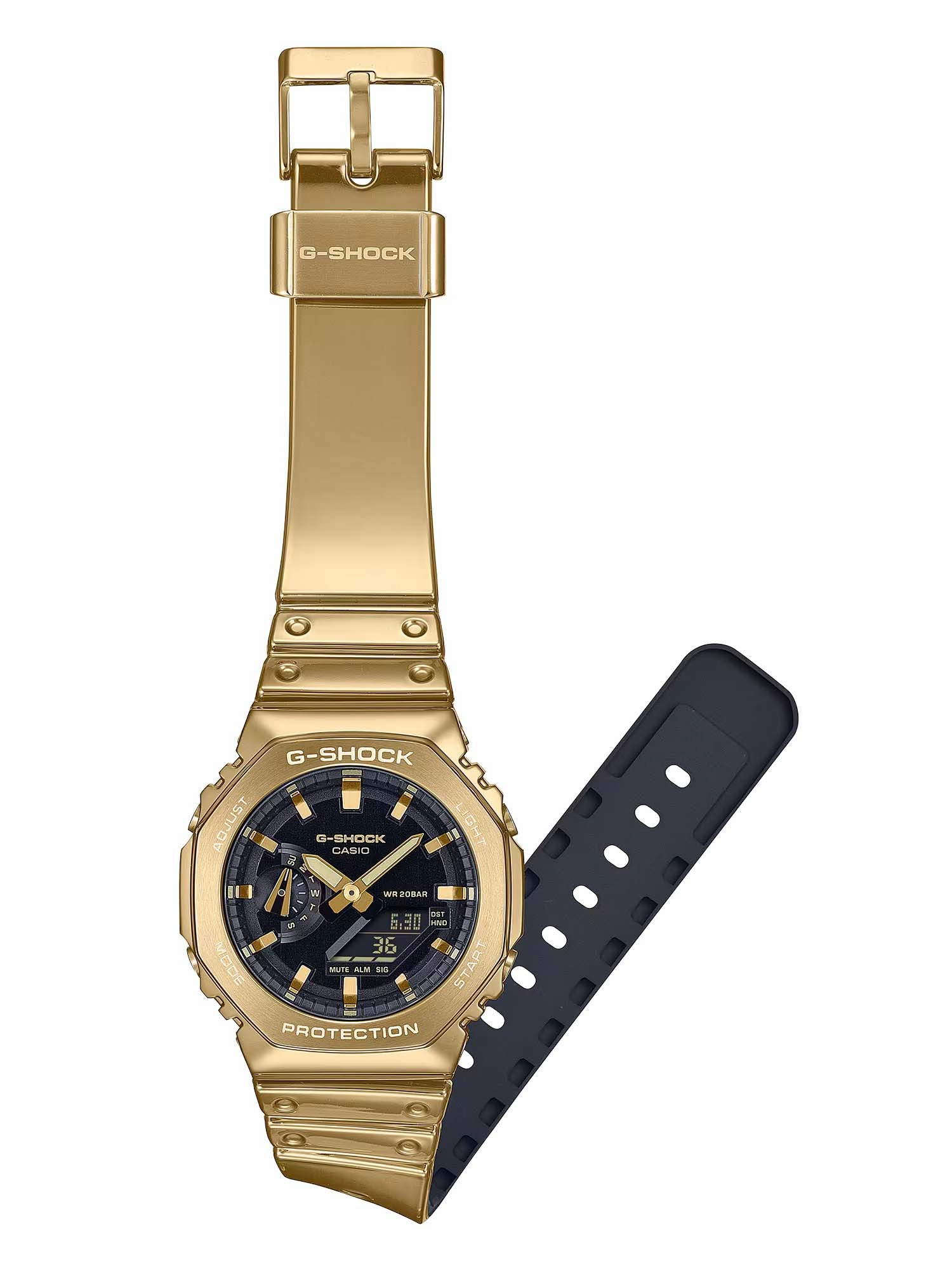 Casio G-Shock Metal-Clad Octagonal Mens Gold Watch GM2100YMG-9A