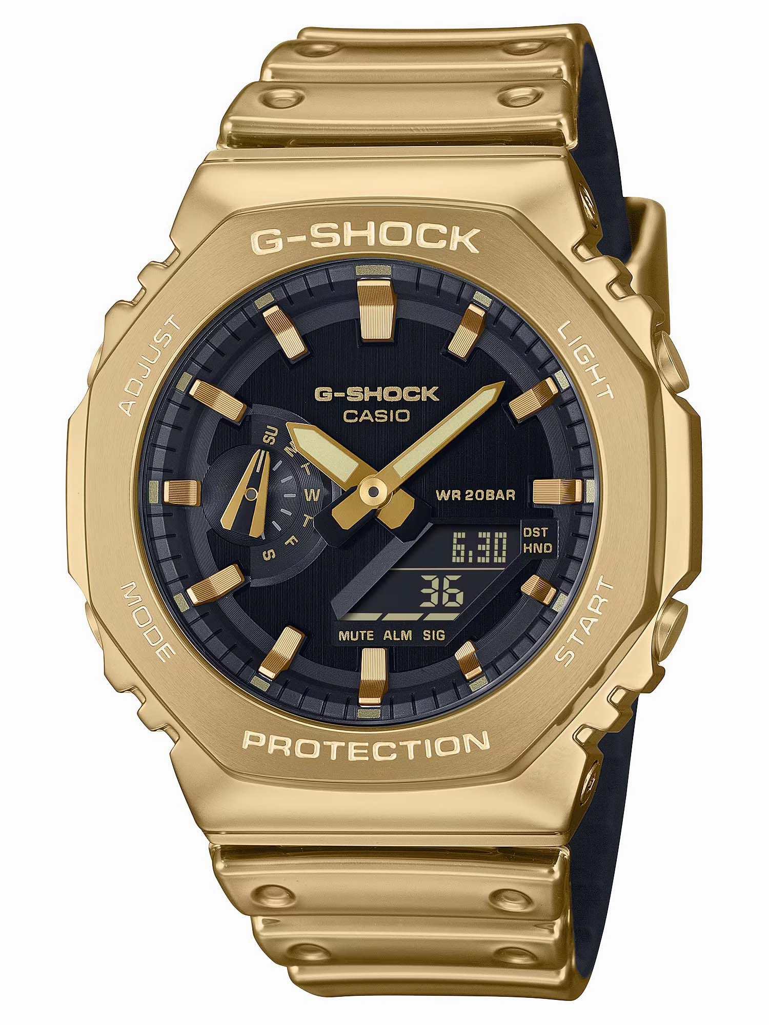 Casio G-Shock Metal-Clad Octagonal Mens Gold Watch GM2100YMG-9A