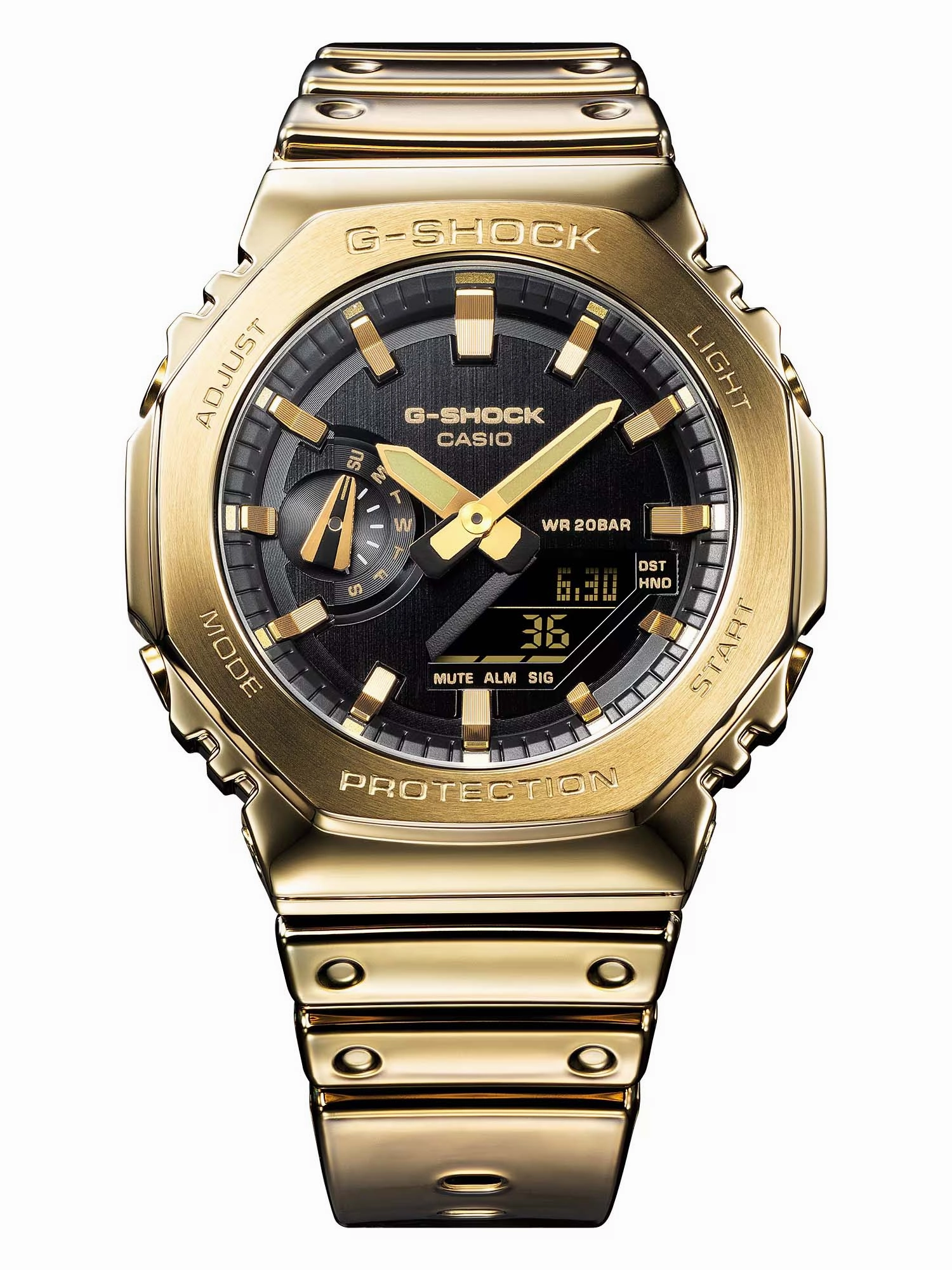 Casio G-Shock Metal-Clad Octagonal Mens Gold Watch GM2100YMG-9A