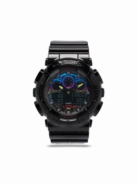 CASIO G-Shock Quartz Resin Strap Black Watch for Men GA-100RGB-1AER