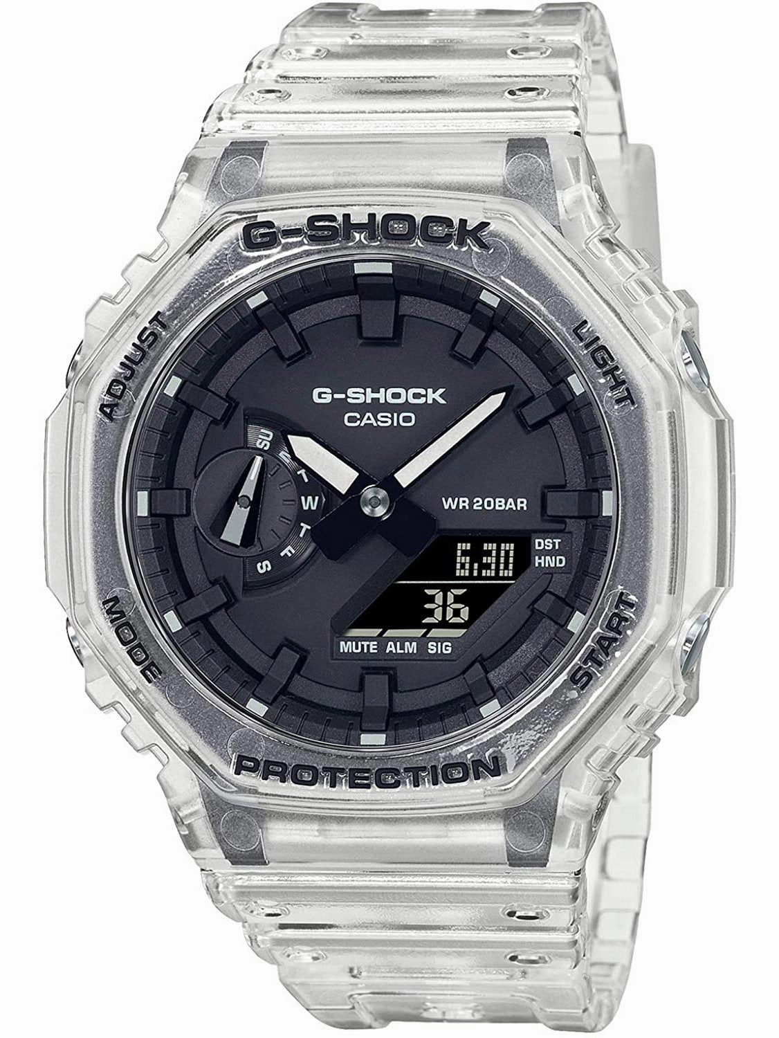 Casio G-Shock SKELETON SERIES White Transculent Mens Watch GA2100SKE-7A