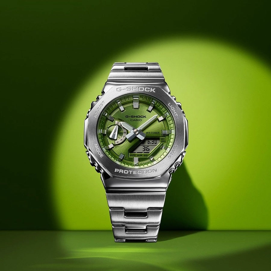Casio G-Shock Steel Green Metallic Dial Mens Watch GM-2110D-3AER
