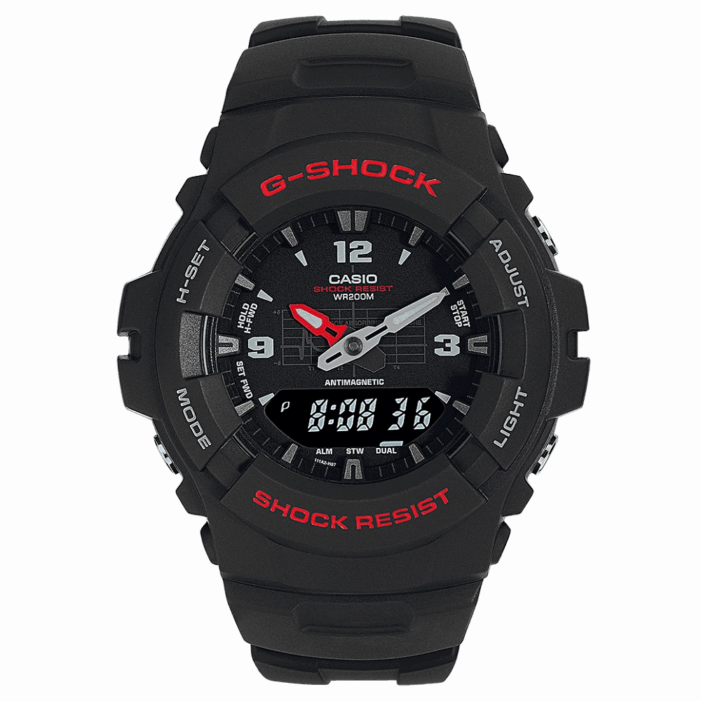 Casio G Shock Watch Classic Antimagnetic Digital Mens G-100-1BVMUR