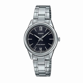 Casio Ladies' Analog Silver Stainless Steel Band Watch LTPV005D-1B2 LTP-V005D-1B2