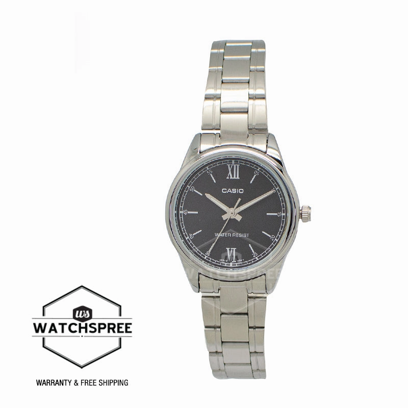 Casio Ladies' Analog Silver Stainless Steel Band Watch LTPV005D-1B2 LTP-V005D-1B2