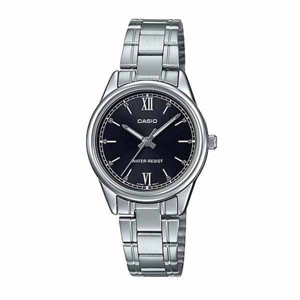 Casio Ladies' Analog Silver Stainless Steel Band Watch LTPV005D-1B2 LTP-V005D-1B2