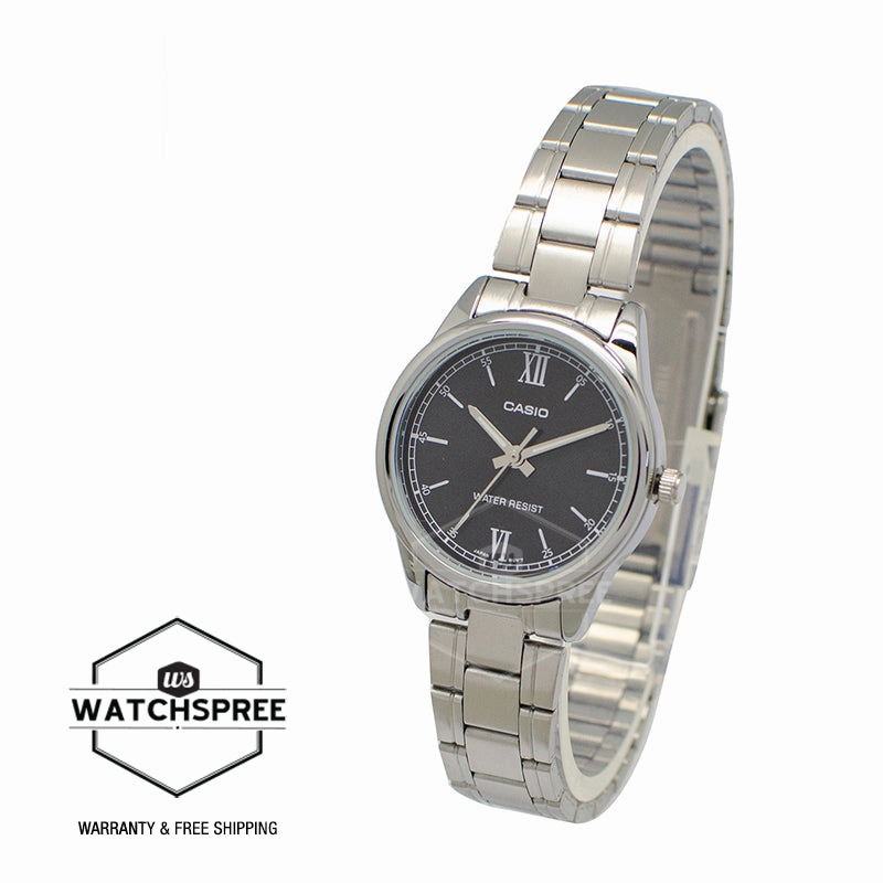 Casio Ladies' Analog Silver Stainless Steel Band Watch LTPV005D-1B2 LTP-V005D-1B2