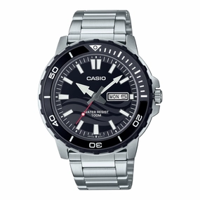 Casio Men's Analog Sporty Stainless Steel Band Watch MTD125D-1A1 MTD-125D-1A1