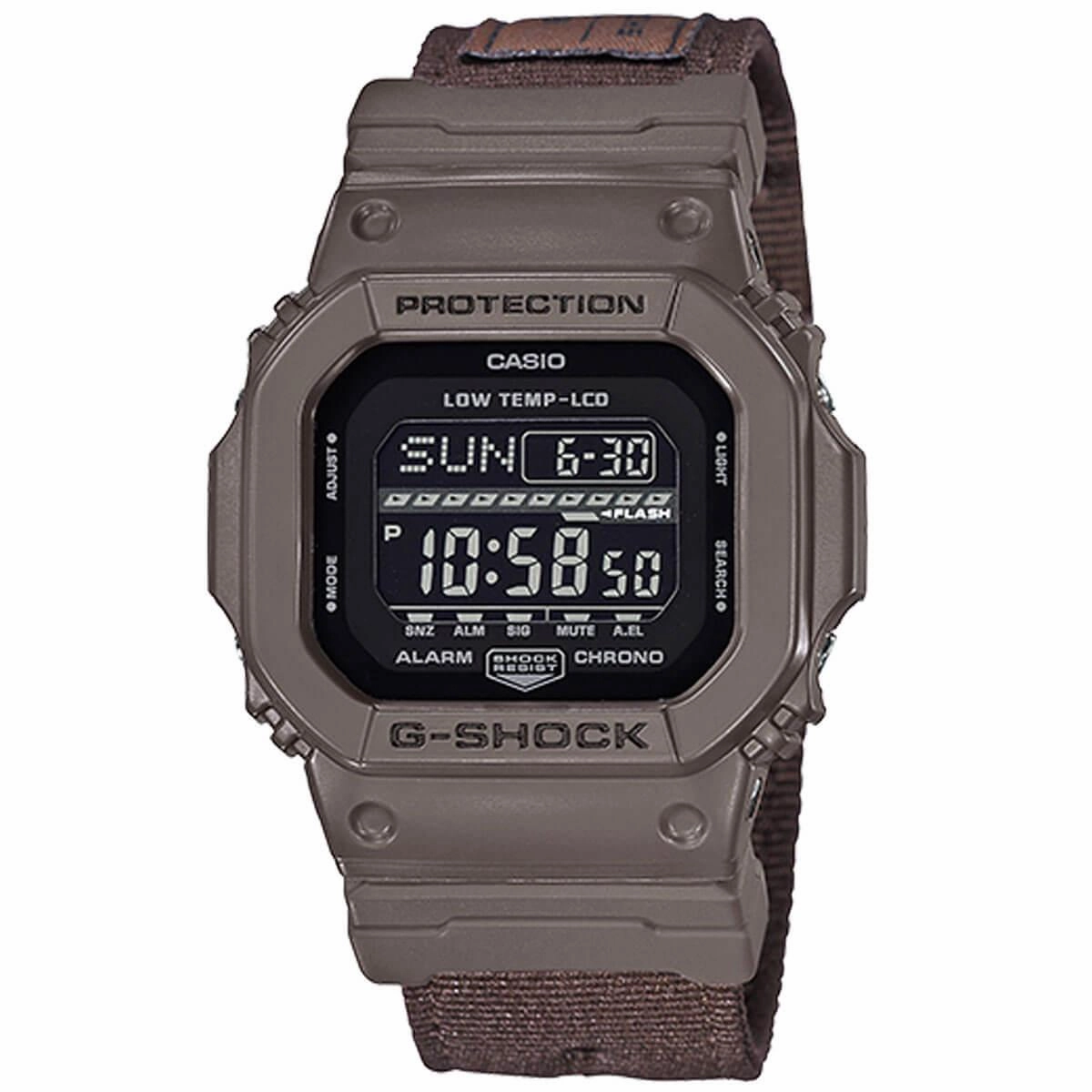 Casio Men's Digital Watch - G-Shock G-Lide Brown Fabric Strap | GLS5600CL-5