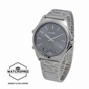 Casio Men's Standard Analog Digital Silver Stainless Steel Band Watch MTPVC01D-8E MTP-VC01D-8E