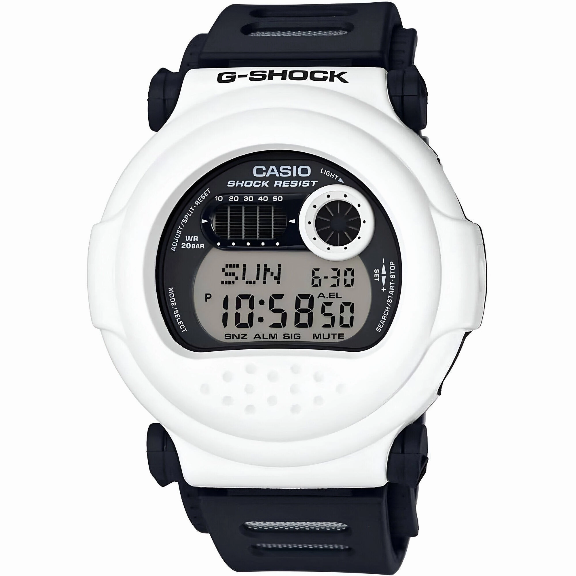Casio Men's Watch - G-Shock Black and Grey Digi Dial Resin Strap Alarm | G001BW-7
