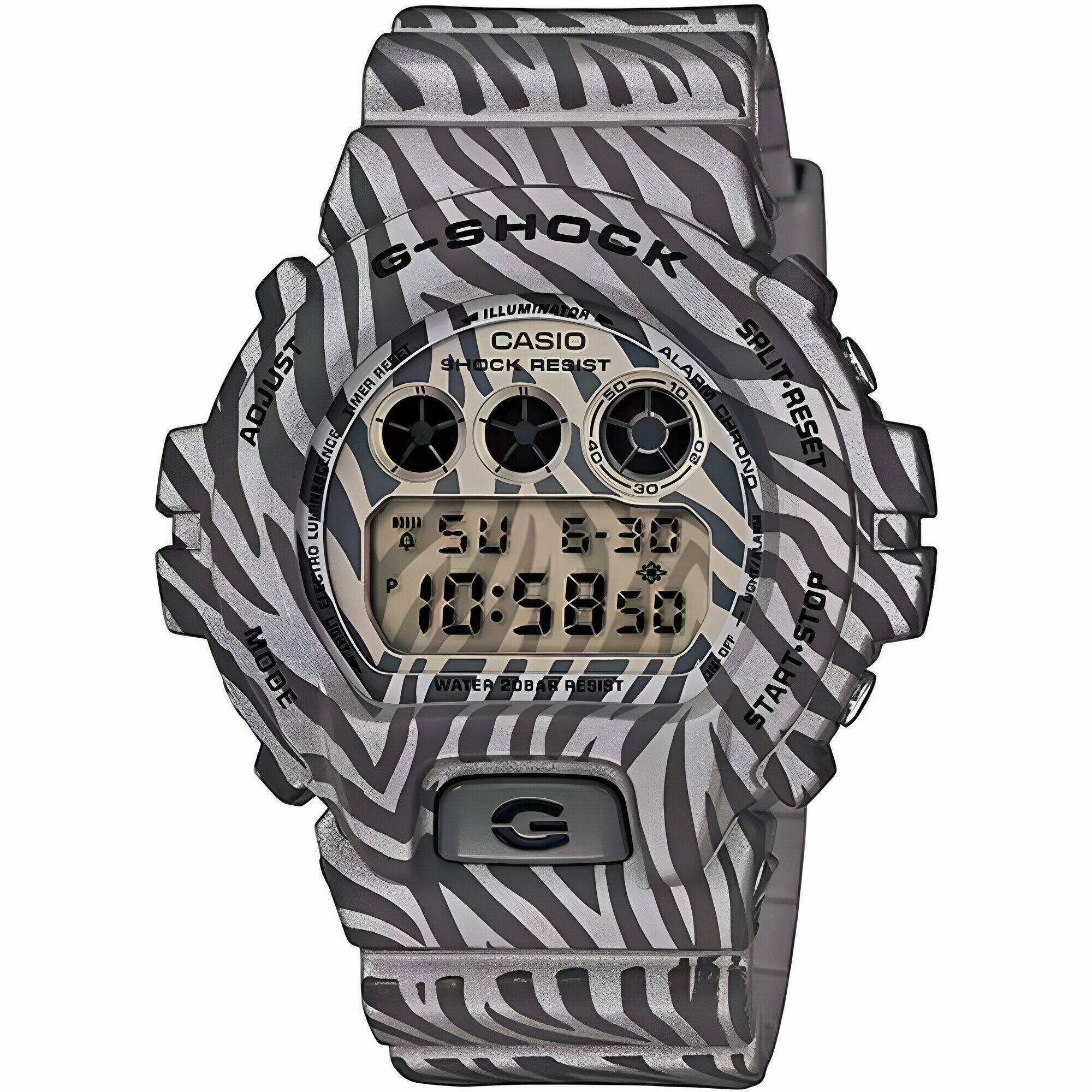 Casio Men's Watch - G-Shock Grey Digital Dial Resin Strap Chronograph | DW6900ZB-8
