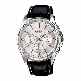 Casio MTP-1375L-7A Black Leather Strap Watch for Men