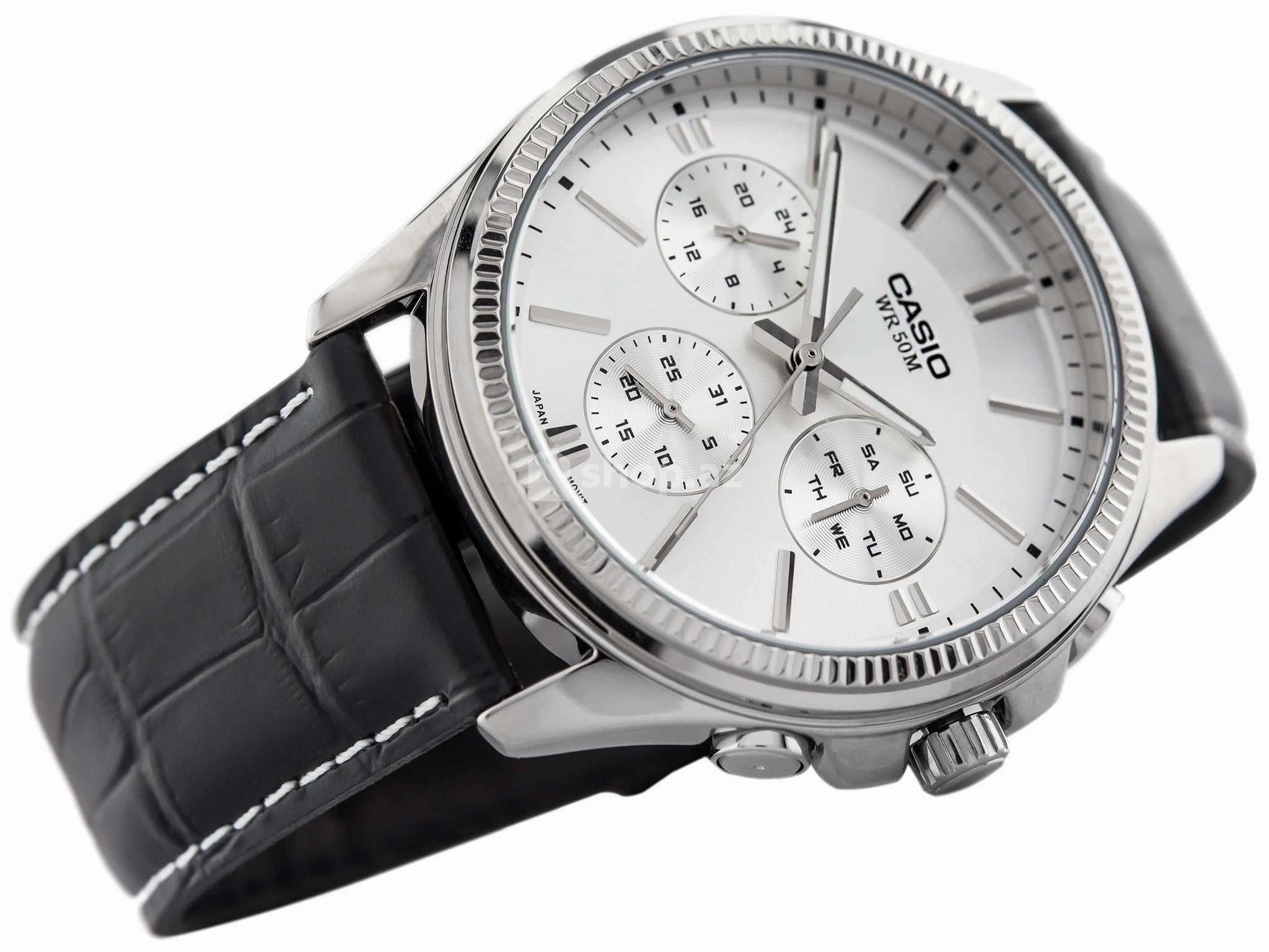 Casio MTP-1375L-7A Black Leather Strap Watch for Men