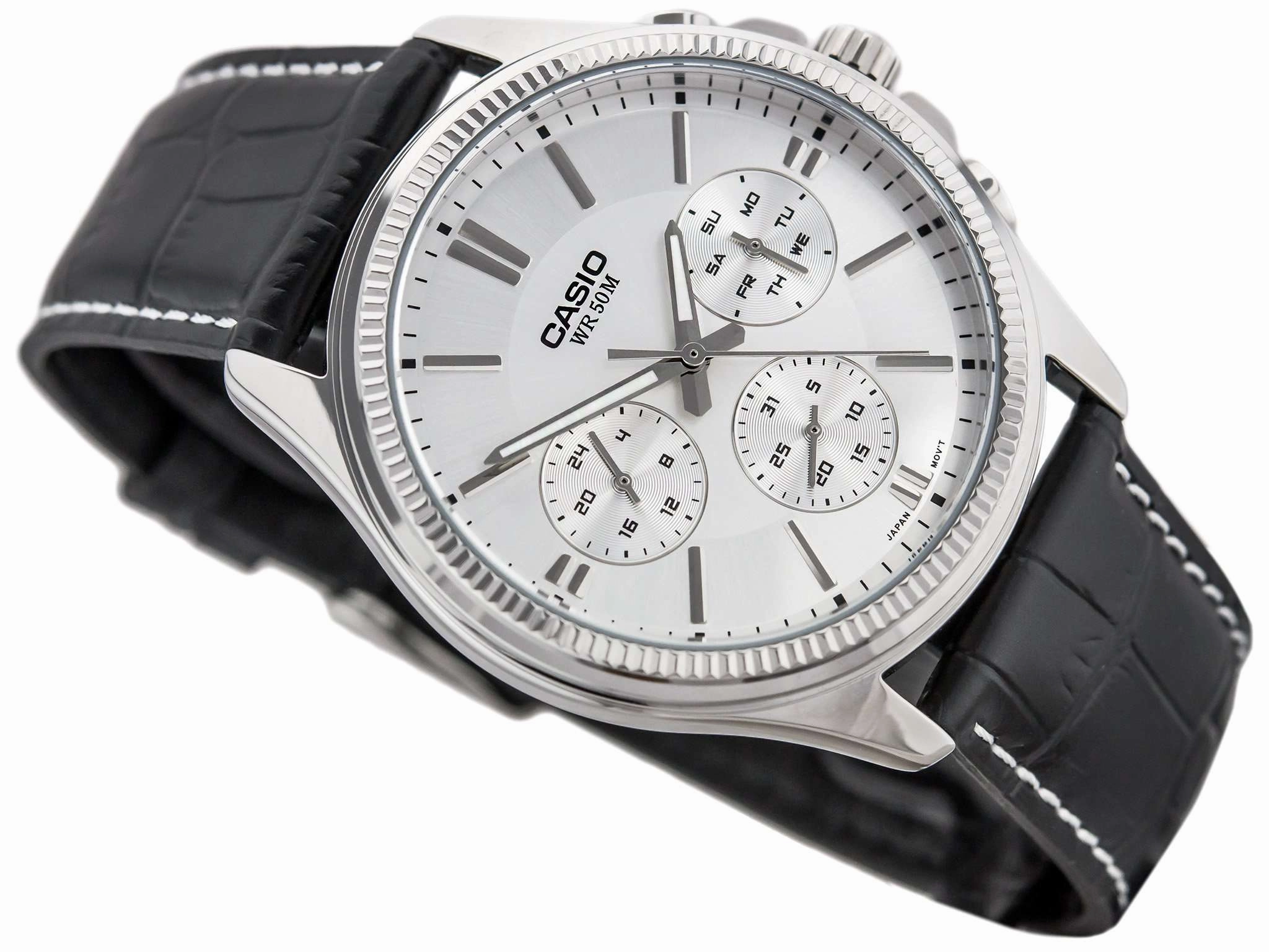 Casio MTP-1375L-7A Black Leather Strap Watch for Men