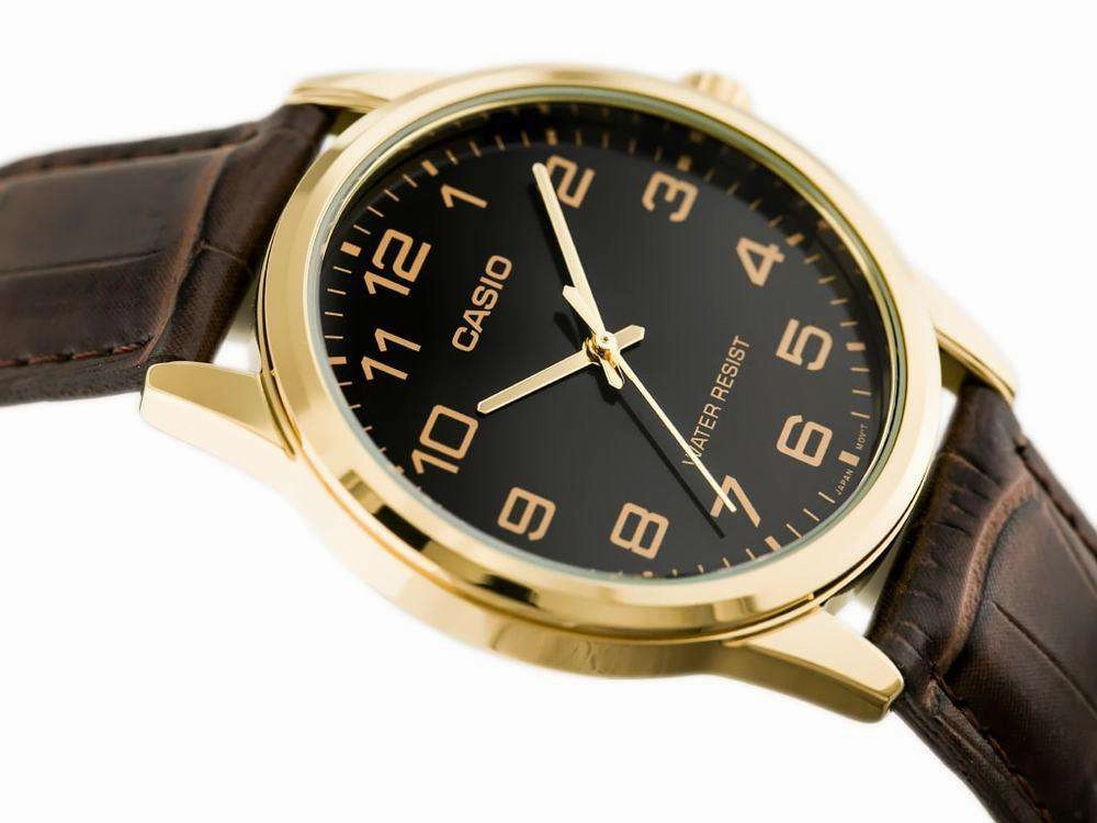Casio MTP-V001GL-1B Brown Leather Watch For Men