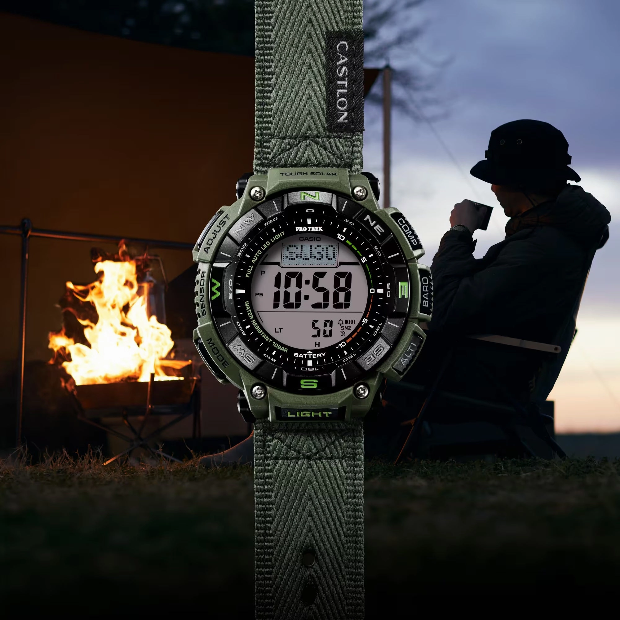 Casio Protrek CLIMBING CASTLON Triple Sensor Solar Mens Watch PRG340B-3