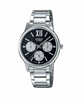 Casio Standard Analog Ladies' Stainless Steel Band Watch LTPE312D-1B