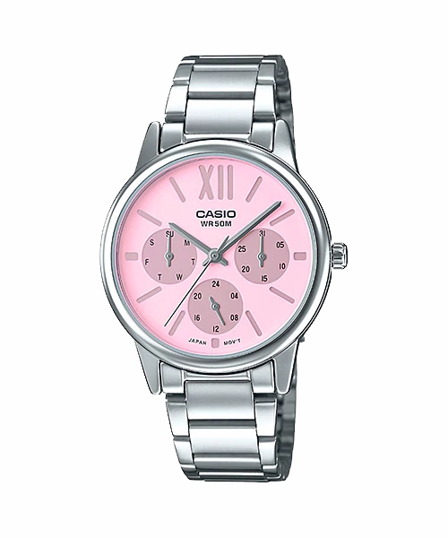 Casio Standard Analog Ladies' Stainless Steel Band Watch LTPE312D-4B