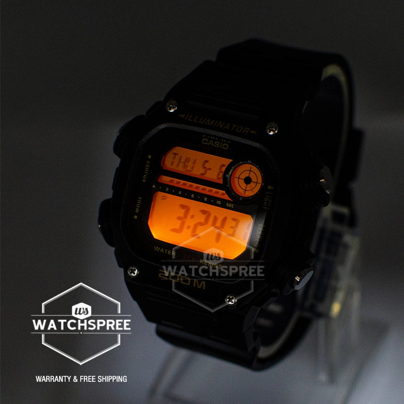 Casio Standard Digital Black Resin Band Watch DW291H-9A DW-291H-9A