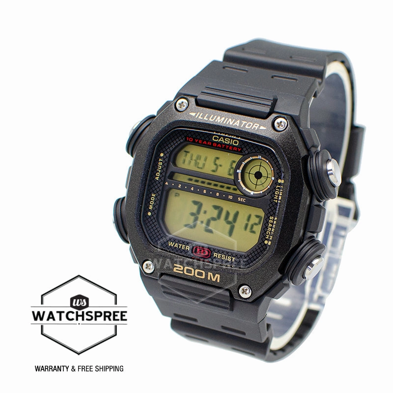 Casio Standard Digital Black Resin Band Watch DW291H-9A DW-291H-9A