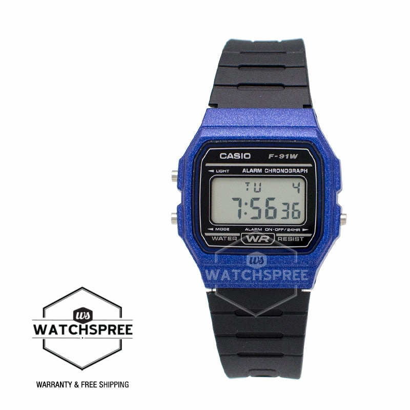 Casio Standard Digital Black Resin Band Watch F91WM-2A F-91WM-2A