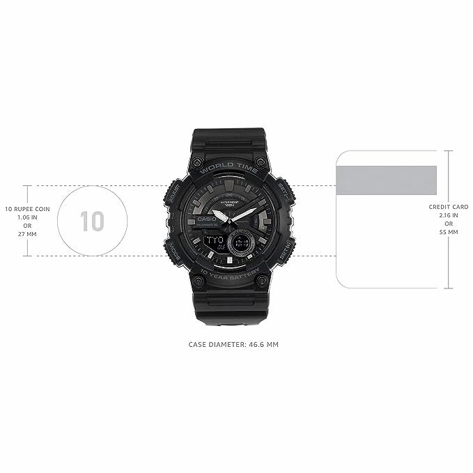 CASIO Standard Digital Quartz Men Black Watch AEQ-110W-1BVDF