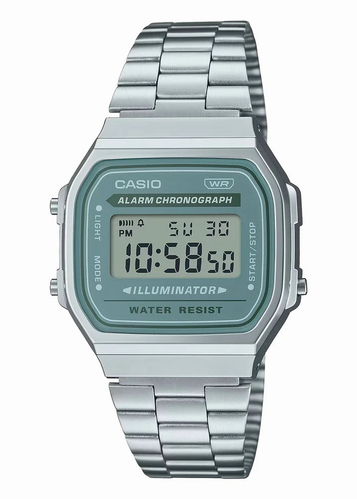 CASIO VINETAGE CLASSIC DIGITAL TRANQUIL URBAN GREEN DIAL A168WA-3A