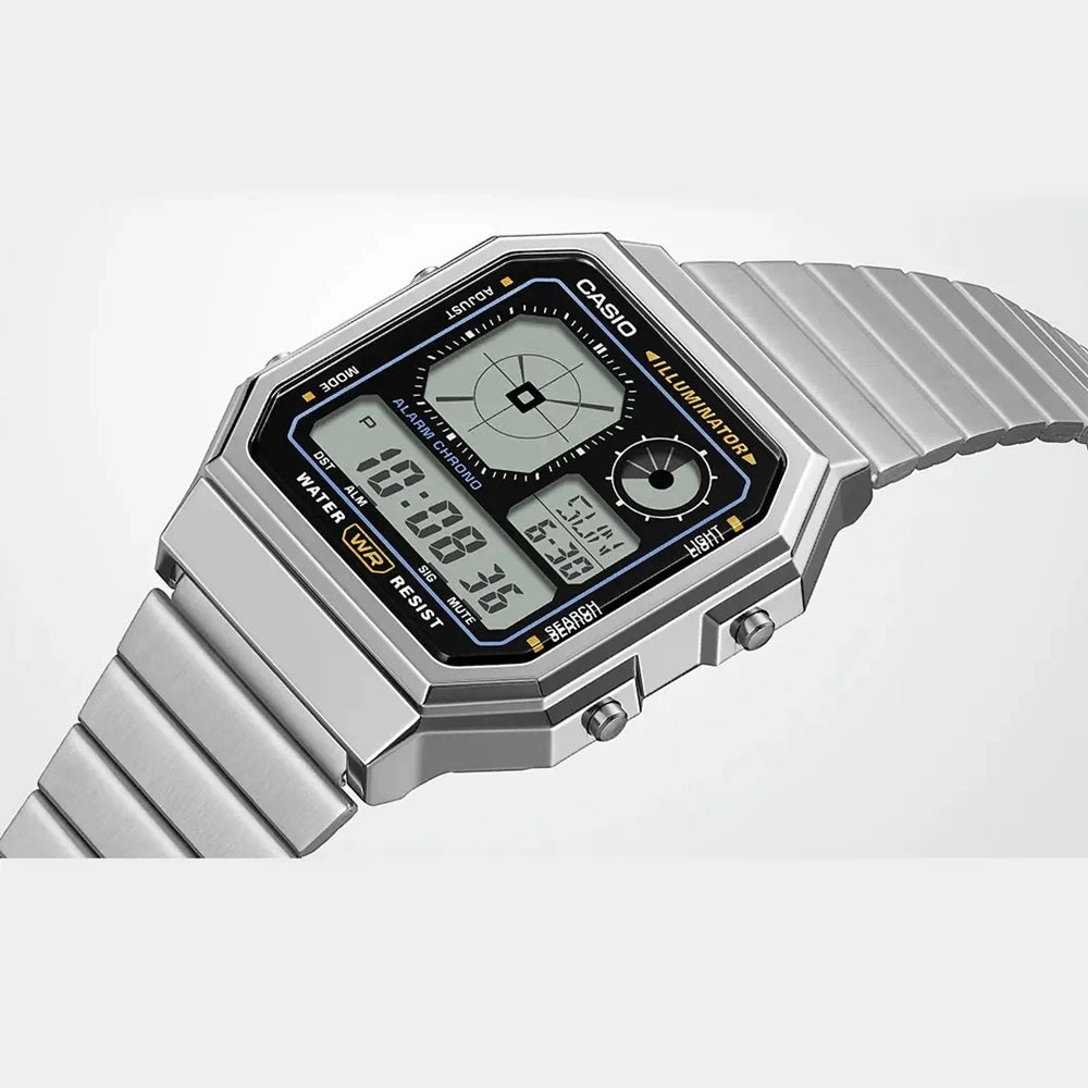 Casio Vintage Collection Analogue Digital Watch Silver A130WE-1AEF
