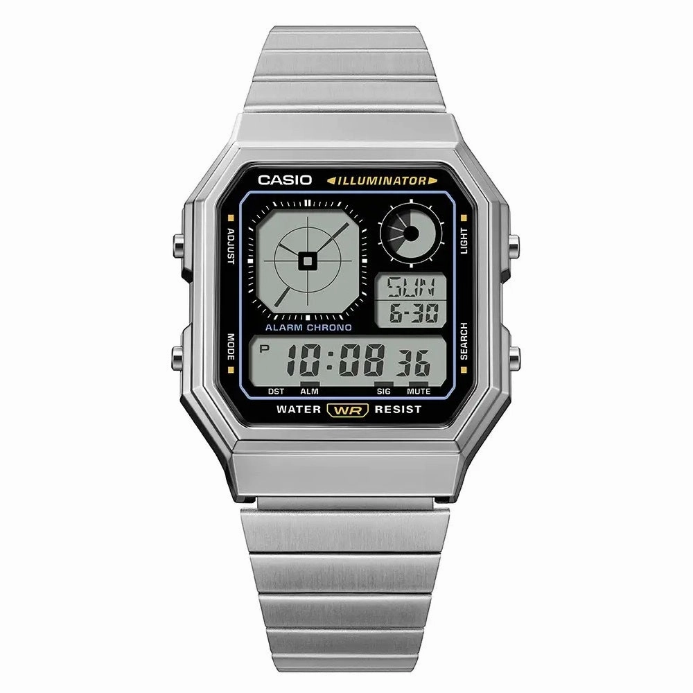 Casio Vintage Collection Analogue Digital Watch Silver A130WE-1AEF