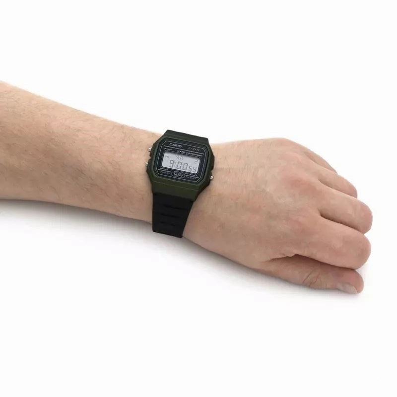 Casio Vintage Collection Digital Watch Green Case F-91WM-3AEF