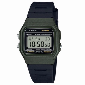 Casio Vintage Collection Digital Watch Green Case F-91WM-3AEF