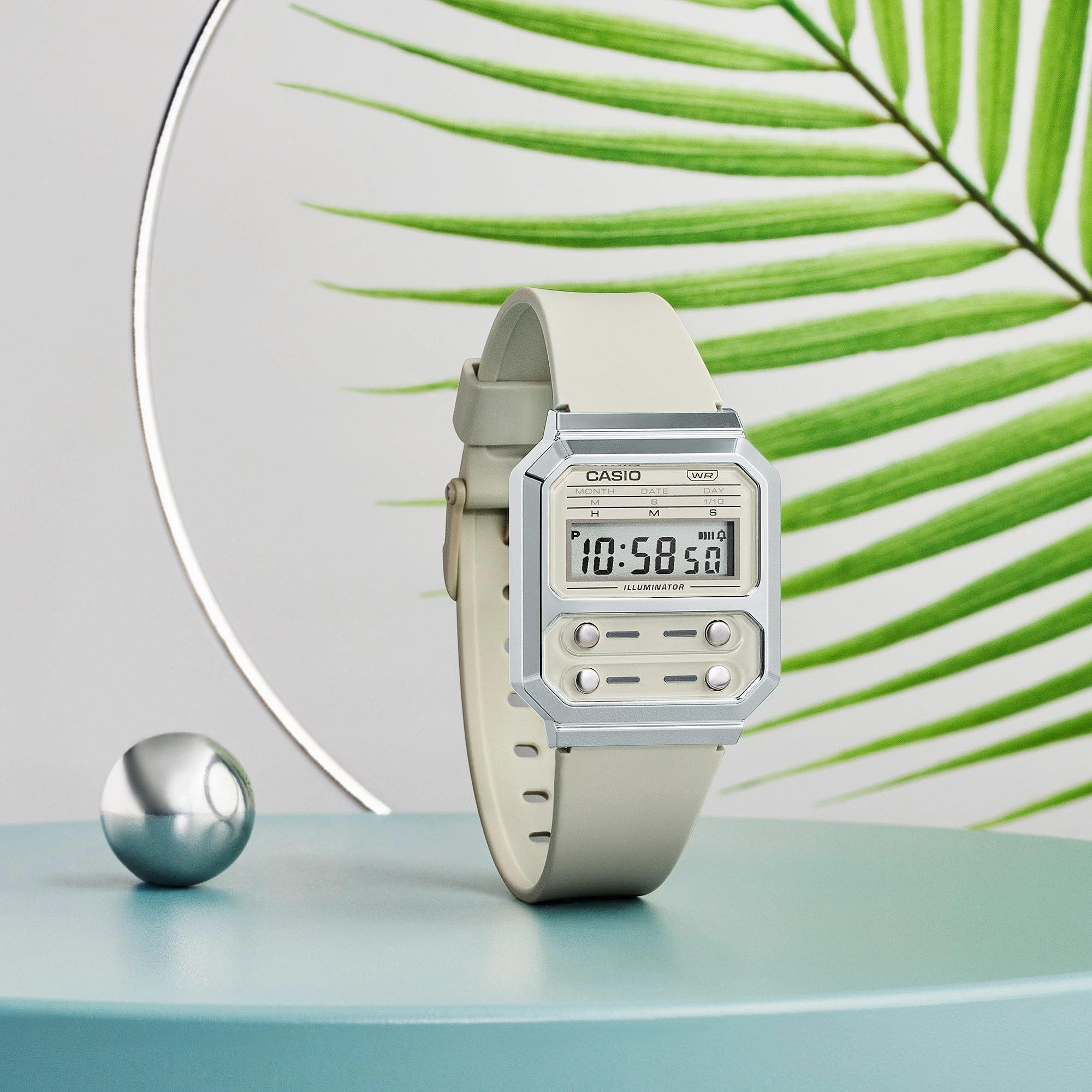 Casio Vintage Digital White Resin Band Watch A100WEF-8A